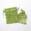 植絨花花紗袋 (綠色)